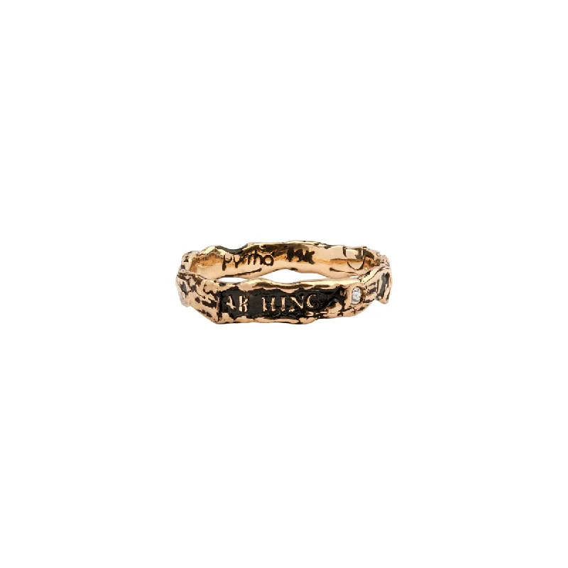Adjustable Ring Sizes for Women's Rings in Stainless SteelFrom Here On Narrow 14K Gold Stone Set Textured Band Ring Adjustable Ring Sizes for Women's Rings in Stainless SteelFrom Here On Narrow 14K Gold Stone Set Textured Band Ring