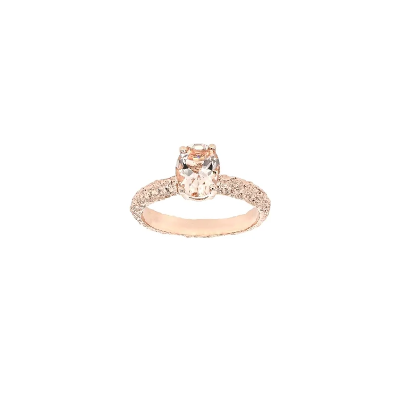 Opal and diamond engagement ring in a contemporary silver band with black - rhodium accentsFine Frost Morganite Rose Gold Opal and diamond engagement ring in a contemporary silver band with black - rhodium accentsFine Frost Morganite Rose Gold
