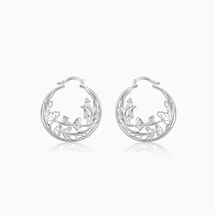 Minimalist hoop earringsSilver Eyebright Hoop Earrings