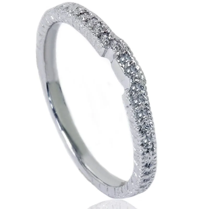 Princess - Cut Women's Diamond Rings in White Gold with a High - Clarity Diamond for a Modern LookPompeii3 14k White Gold 1/10 ct TDW Diamond Vintage Guard Wedding Engagement Ring Enhancer Princess - Cut Women's Diamond Rings in White Gold with a High - Clarity Diamond for a Modern LookPompeii3 14k White Gold 1/10 ct TDW Diamond Vintage Guard Wedding Engagement Ring Enhancer