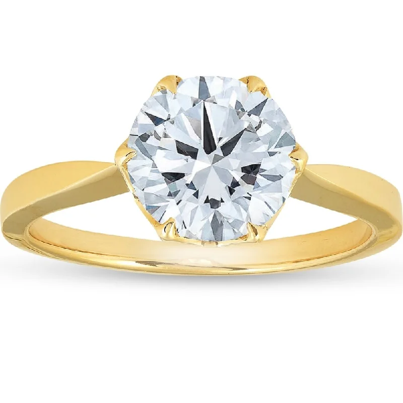 Women's Solitaire Diamond Rings with Round - Cut Diamonds and Platinum Settings for an Elegant Engagement1 1/2 Ct Solitaire Diamond Micro Prong Engagement Ring 14k Yellow Gold Women's Solitaire Diamond Rings with Round - Cut Diamonds and Platinum Settings for an Elegant Engagement1 1/2 Ct Solitaire Diamond Micro Prong Engagement Ring 14k Yellow Gold