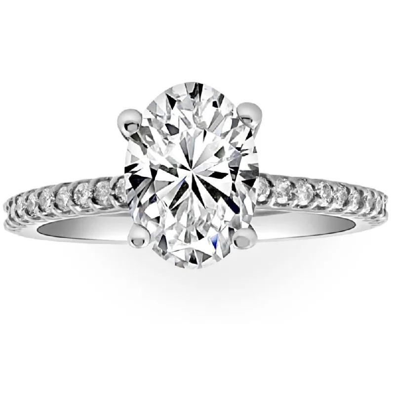 Cushion - Cut Women's Diamond Rings in Platinum with a Soft and Romantic Appearance2 1/2Ct Oval Lab Grown Diamond Engagement Ring in White or Yellow Gold Cushion - Cut Women's Diamond Rings in Platinum with a Soft and Romantic Appearance2 1/2Ct Oval Lab Grown Diamond Engagement Ring in White or Yellow Gold