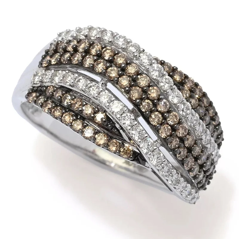 Women's Solitaire Diamond Rings with Round - Cut Diamonds and Platinum Settings for an Elegant Engagement10K White Gold 1.00ctw Cognac & White Diamond Ring, 4.4 grams Women's Solitaire Diamond Rings with Round - Cut Diamonds and Platinum Settings for an Elegant Engagement10K White Gold 1.00ctw Cognac & White Diamond Ring, 4.4 grams