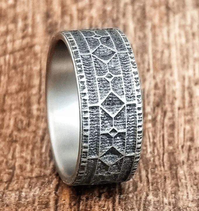 Men's high - quality handmade rings for artisanal appealRampart Viking Titanium Men's Ring - 9mm wide Men's high - quality handmade rings for artisanal appealRampart Viking Titanium Men's Ring - 9mm wide