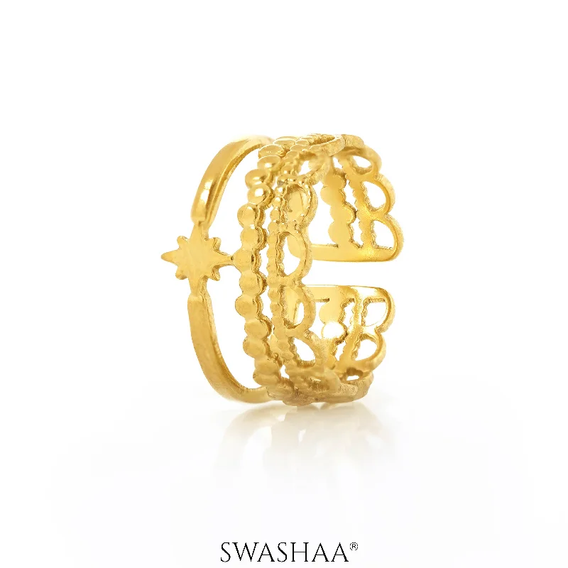 Interlocking Band Women's Rings in White Gold for a Modern DesignSilas 18K Gold Plated Ring Interlocking Band Women's Rings in White Gold for a Modern DesignSilas 18K Gold Plated Ring