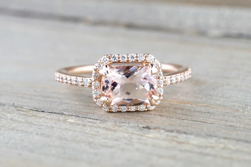 Men's Viking - inspired rings with ancient symbolsCushion Morganite 14 Karat Rose Gold Sideways Diamond Halo Engagement Anniversary Promise Wedding Ring Band East West Men's Viking - inspired rings with ancient symbolsCushion Morganite 14 Karat Rose Gold Sideways Diamond Halo Engagement Anniversary Promise Wedding Ring Band East West