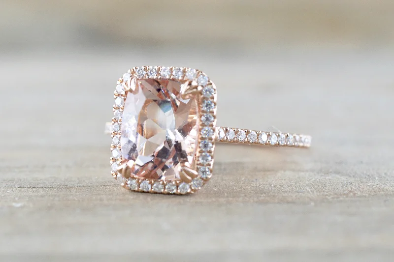 Men's meteorite - inlay rings for a cosmic touchRebecca Elongated Cushion Morganite Diamond Halo Ring ASPER1430041 Men's meteorite - inlay rings for a cosmic touchRebecca Elongated Cushion Morganite Diamond Halo Ring ASPER1430041