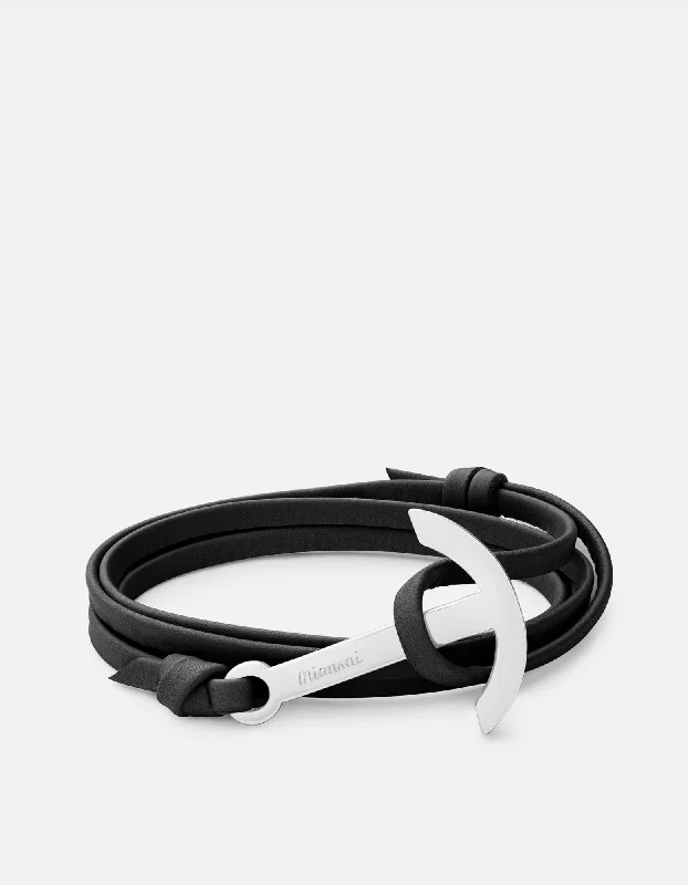 Women's Rings with Hidden Compartments for Secret KeepsakesModern Anchor Leather, Silver Women's Rings with Hidden Compartments for Secret KeepsakesModern Anchor Leather, Silver