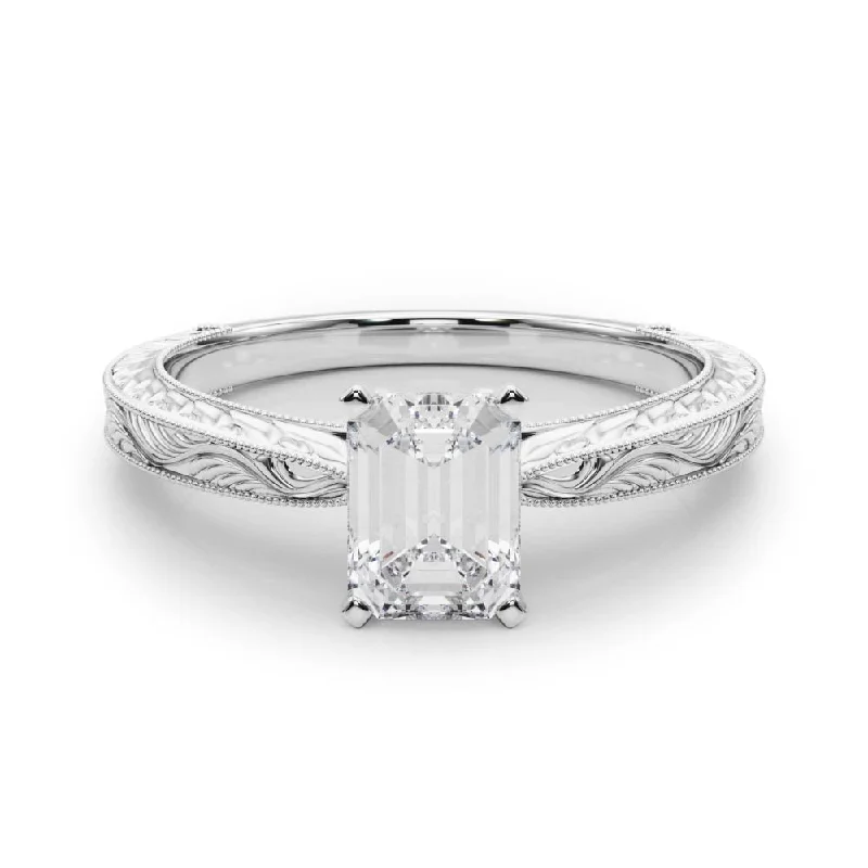 Men's Tanzanite Engagement Rings in Palladium with a Three - Stone ArrangementVictoria Emerald Diamond Solitaire Engagement Ring Men's Tanzanite Engagement Rings in Palladium with a Three - Stone ArrangementVictoria Emerald Diamond Solitaire Engagement Ring