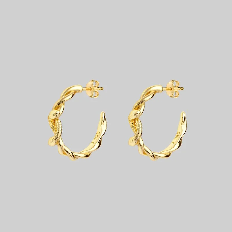 Chunky hoop earringsDEVISE. Double Headed Snake Twist Hoop Earrings - Gold