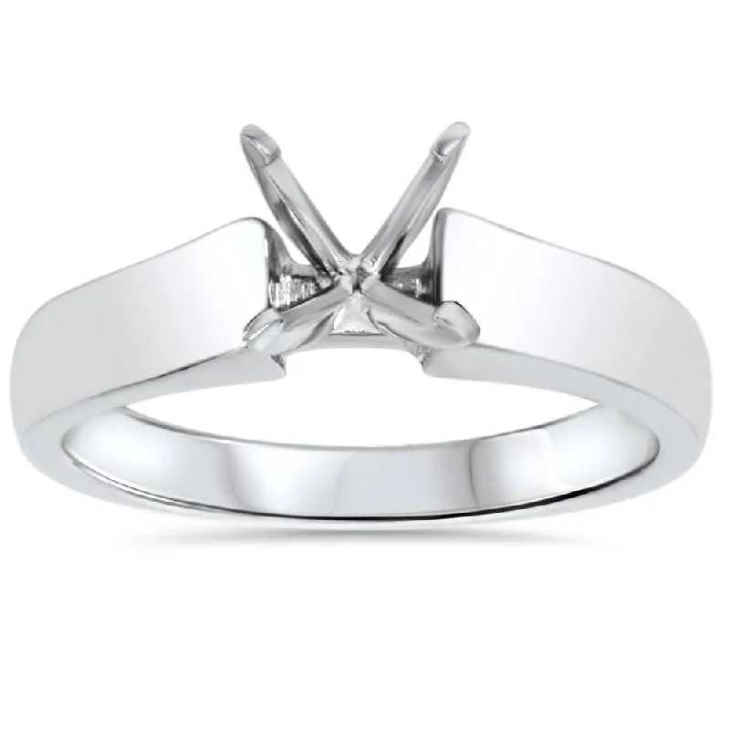 Adjustable Women's Diamond Rings with a Flexible Band for a Comfortable and Custom FitCathedral Semi Mount Engagement Ring 14 Karat White Gold Setting
