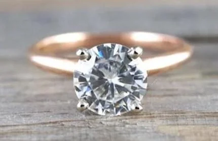 Men's music - note rings for musicians14k Gold Solitaire Round Moissanite 7.5mm Engagement Ring Men's music - note rings for musicians14k Gold Solitaire Round Moissanite 7.5mm Engagement Ring