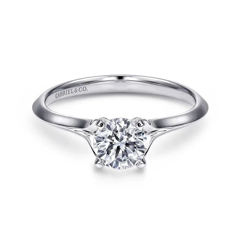 Men's Citrine Engagement Rings in Stainless Steel with a Stackable Band DesignEllis - 14K White Gold Round Diamond Engagement Ring (Setting Only)