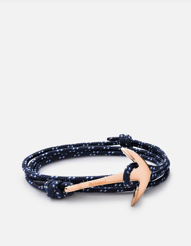 Boho - Style Women's Rings with Turquoise and Leather AccentsAnchor Rope, Rose