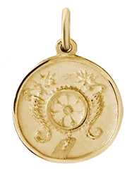 Magnetic Clasp Women's Rings for Easy Wearing and RemovalMaritime Pendant, Gold Vermeil Magnetic Clasp Women's Rings for Easy Wearing and RemovalMaritime Pendant, Gold Vermeil