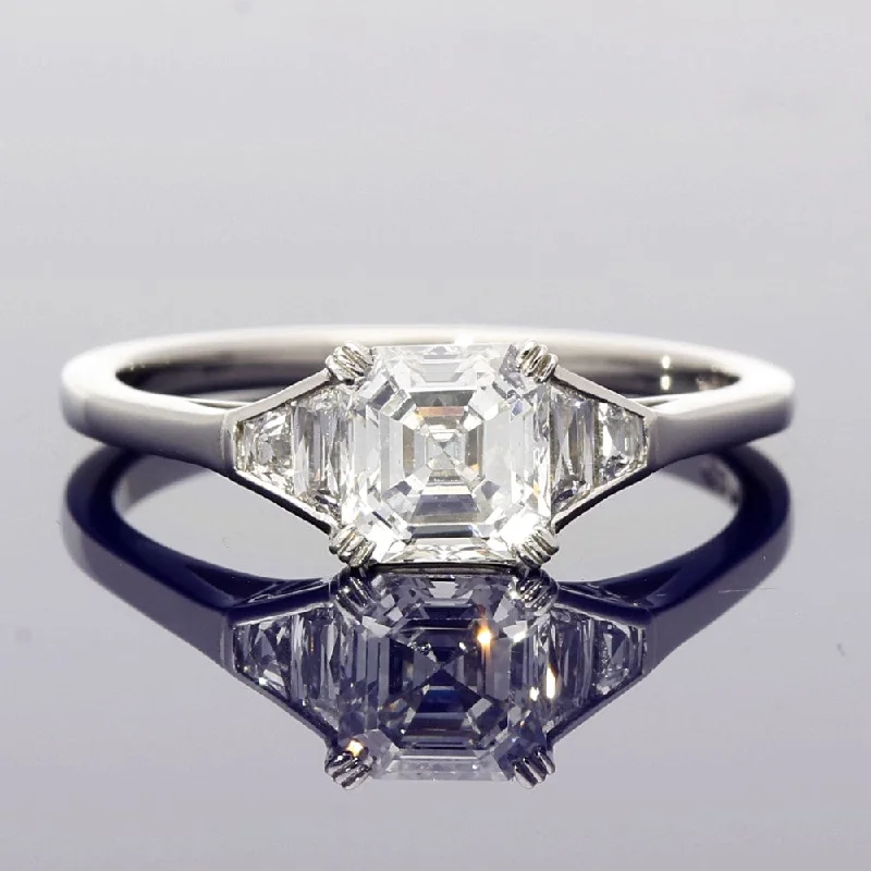 Men's Garnet Engagement Rings in 18K Gold Vermeil with Intricate Engraved DetailsPlatinum 0.94ct Asscher Cut & Trapeze Cut Diamond Trilogy Style Ring Men's Garnet Engagement Rings in 18K Gold Vermeil with Intricate Engraved DetailsPlatinum 0.94ct Asscher Cut & Trapeze Cut Diamond Trilogy Style Ring