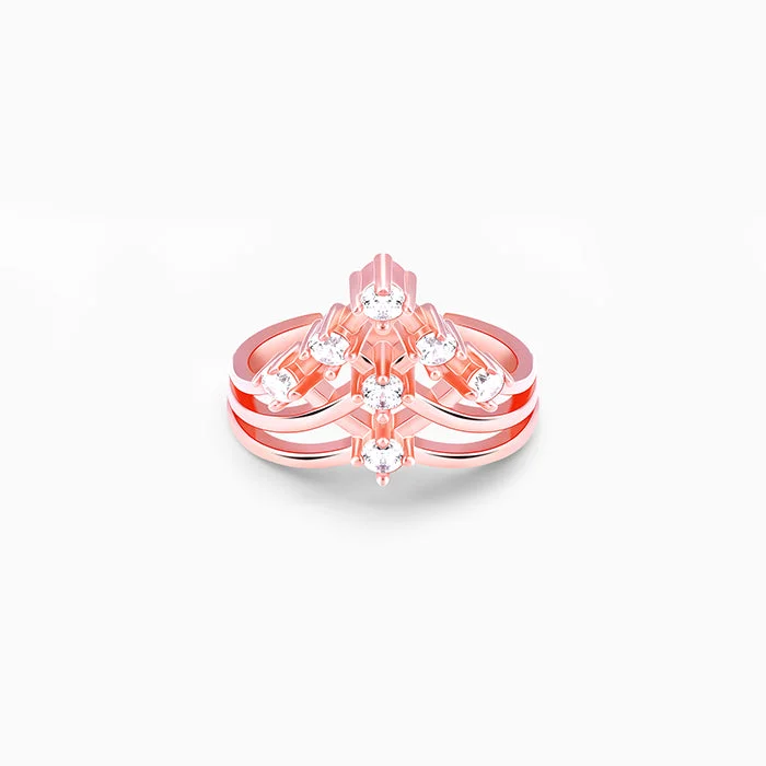 Minimalist Women's Rings with a Single Pearl in 14K Gold - Plated BandsRose Gold Criss Cross Vanki Ring