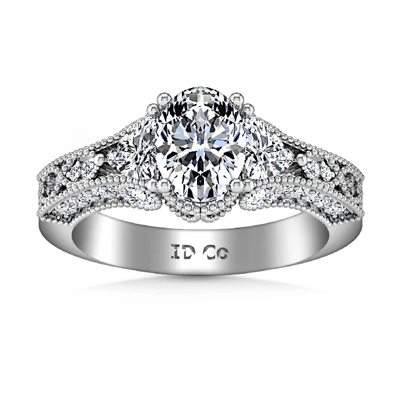 Stackable Gemstone Rings for Women in Amethyst, Sapphire, and EmeraldPave Oval Diamond Engagement Ring Heritage 14K White Gold Stackable Gemstone Rings for Women in Amethyst, Sapphire, and EmeraldPave Oval Diamond Engagement Ring Heritage 14K White Gold