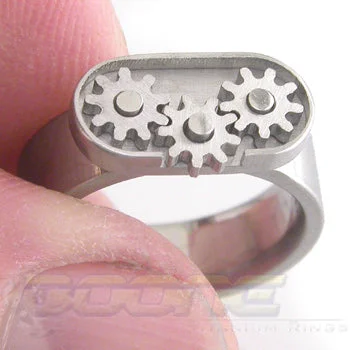 Titanium Rings with a Gemstone - Studded Bezel SettingTriGears