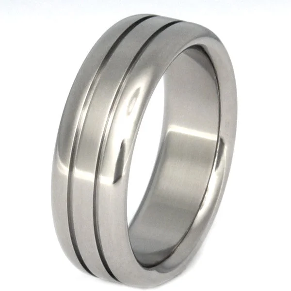 Titanium Rings with a Diamond - Cut Edge for Extra SparkleTitanium Ring Serene n19 Titanium Rings with a Diamond - Cut Edge for Extra SparkleTitanium Ring Serene n19