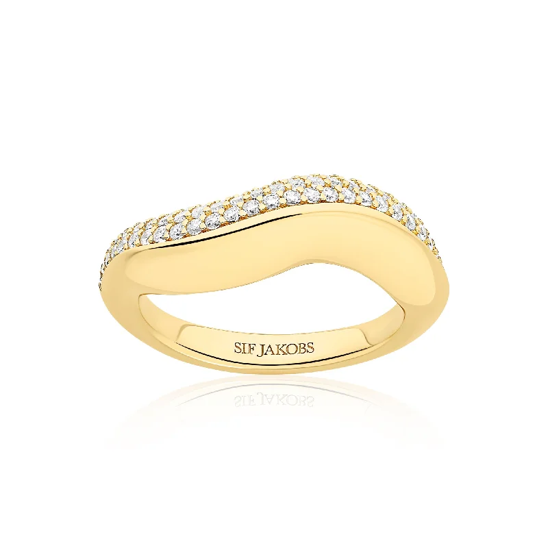 Boho - Style Women's Rings with Turquoise and Leather AccentsGlorenza Gold Plated Ring w. Zirconia