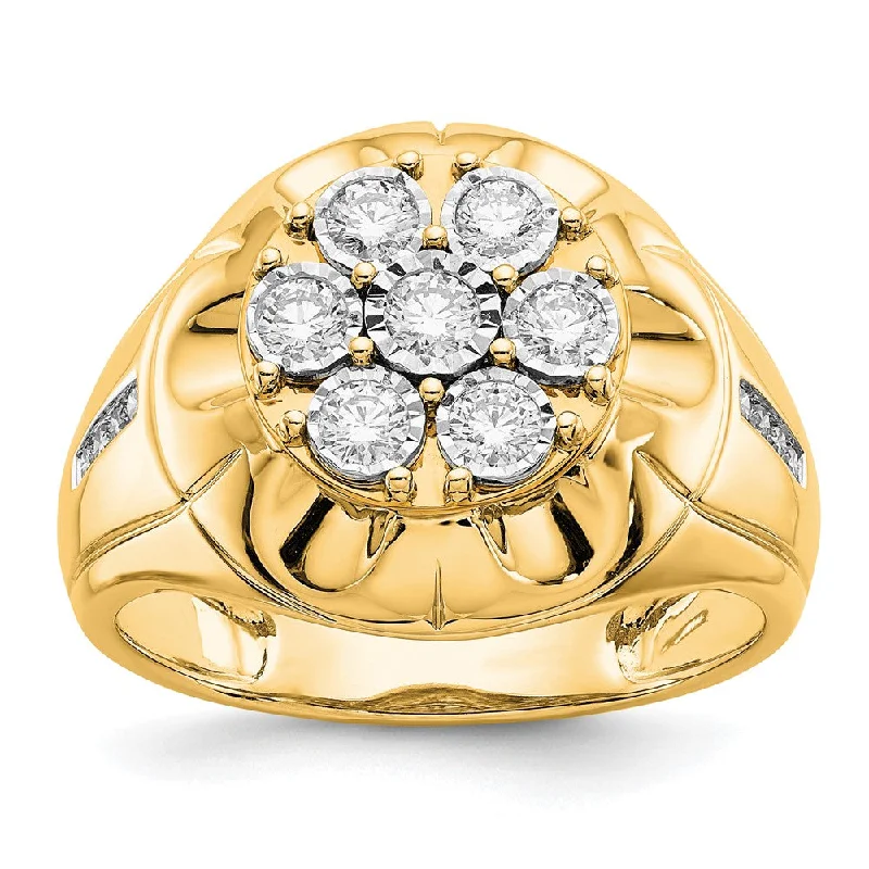 Men's zodiac - sign rings for a personalized touch14K Yellow Gold Diamond Mens Ring