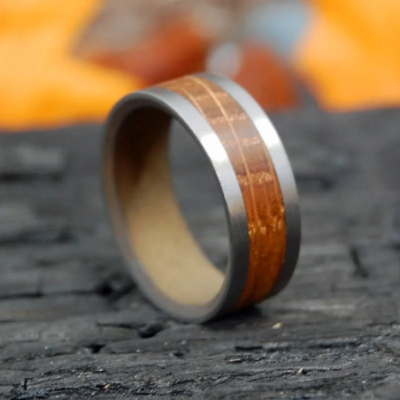 Men's lightweight rings for all - day comfortYe Olde Bully Boy | Men's Whiskey Barrel Wood & Titanium Wedding Ring