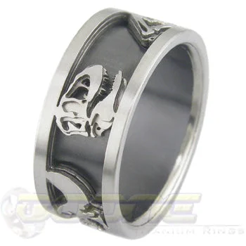 Titanium Rings with Mother - of - Pearl Inlays for an Elegant TouchPaleo