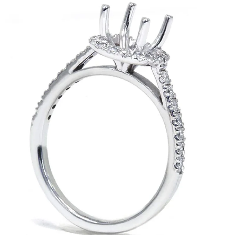 Women's Diamond Rings with Side - Stone Pave Setting for a Sparkling and Continuous Shine1/3ct Halo Diamond Ring Setting White Gold