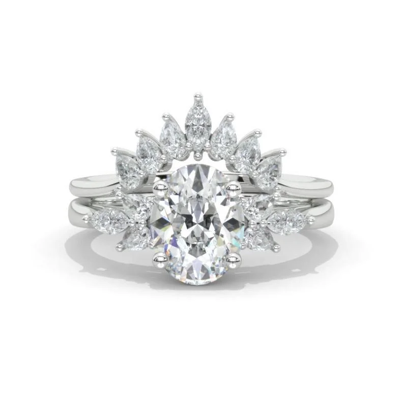 Men's Opal Engagement Rings in 10K Gold with a Milgrain - Trimmed BandOval Moissanite Engagement Ring Set, Vintage Unique White Gold Engagement Ring, Women Marquise Wedding Bridal Anniversary Set Gift