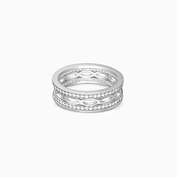 Art Deco - Inspired Women's Rings with Geometric Shapes in 14K GoldSilver Jali Ring