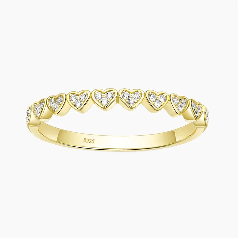 Vintage - Inspired Filigree - Design Women's Rings in Sterling SilverSterling Silver And Gold Plated Heart Stone Ring Vintage - Inspired Filigree - Design Women's Rings in Sterling SilverSterling Silver And Gold Plated Heart Stone Ring