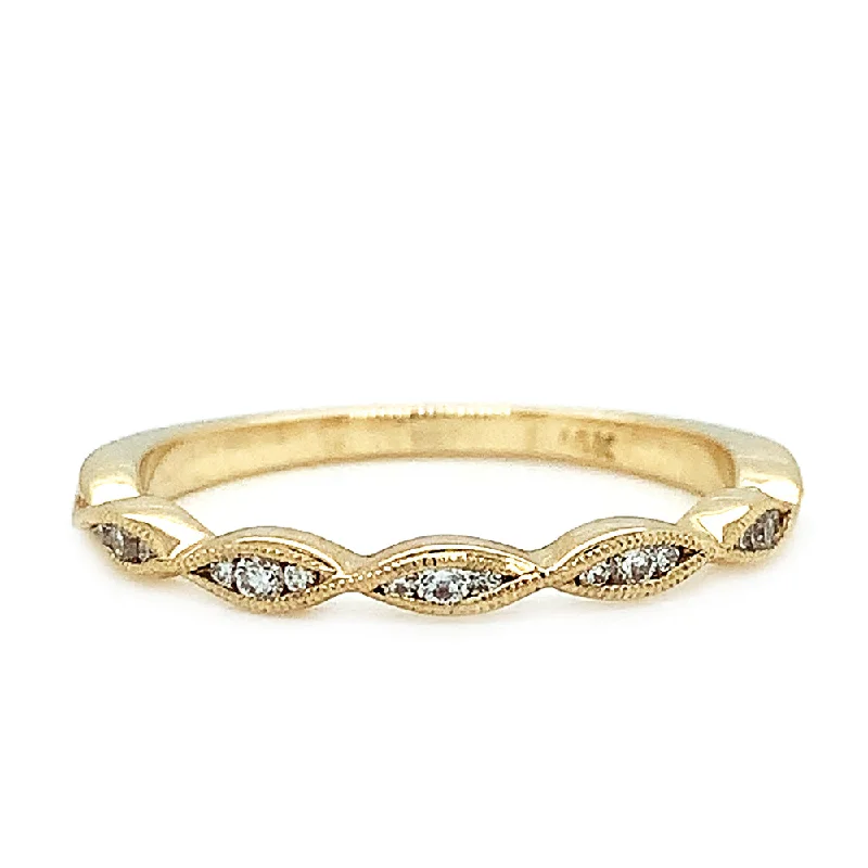 Cathedral - Style Women's Diamond Rings with a Raised Center Setting and Elaborate Metalwork14K Yellow Gold and Diamond Band - "Brittany" Cathedral - Style Women's Diamond Rings with a Raised Center Setting and Elaborate Metalwork14K Yellow Gold and Diamond Band - "Brittany"