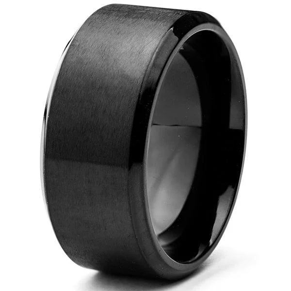 Men's Celtic - pattern rings with intricate designsMen's Stainless Steel Black Wedding Band with Matte Finish | 10mm Men's Celtic - pattern rings with intricate designsMen's Stainless Steel Black Wedding Band with Matte Finish | 10mm