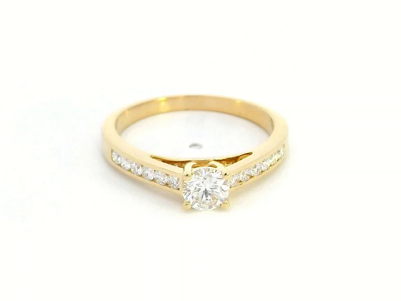 Men's Agate Engagement Rings in Sterling Silver with a Mosaic - Style Inlay18K Yellow Gold Solitaire Diamond Ring with Accented Channel-Set Band - 0.71ct Total Men's Agate Engagement Rings in Sterling Silver with a Mosaic - Style Inlay18K Yellow Gold Solitaire Diamond Ring with Accented Channel-Set Band - 0.71ct Total