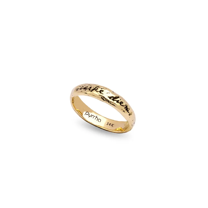 Vintage - Inspired Filigree - Design Women's Rings in Sterling SilverSeize The Day 14K Gold Poesy Ring Vintage - Inspired Filigree - Design Women's Rings in Sterling SilverSeize The Day 14K Gold Poesy Ring