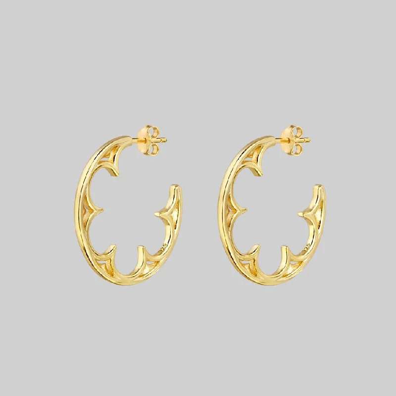 Small hoop earringsATONE. Gothic Window Hoop Earrings - Gold