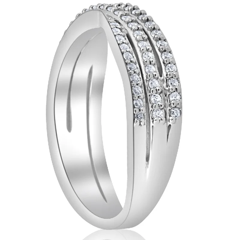 Signature - Design Women's Diamond Rings with a Brand - Specific Pattern and High - Quality Diamonds3/4ct Diamond Multi Row Wide Right Hand Ring 10k White Signature - Design Women's Diamond Rings with a Brand - Specific Pattern and High - Quality Diamonds3/4ct Diamond Multi Row Wide Right Hand Ring 10k White