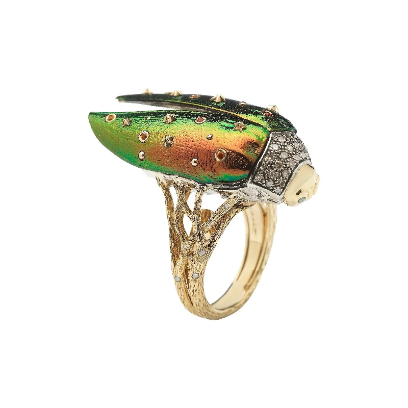 Women's Rings with Birthstones for a Personalized TouchScarab Fly 18K Gold & Silver Ring