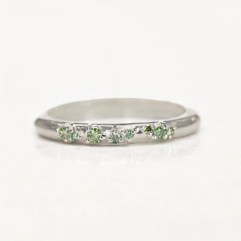 Marquise - Cut Women's Diamond Rings in Palladium for a Unique and Elongated ShapeFleur Ring | green diamonds Marquise - Cut Women's Diamond Rings in Palladium for a Unique and Elongated ShapeFleur Ring | green diamonds