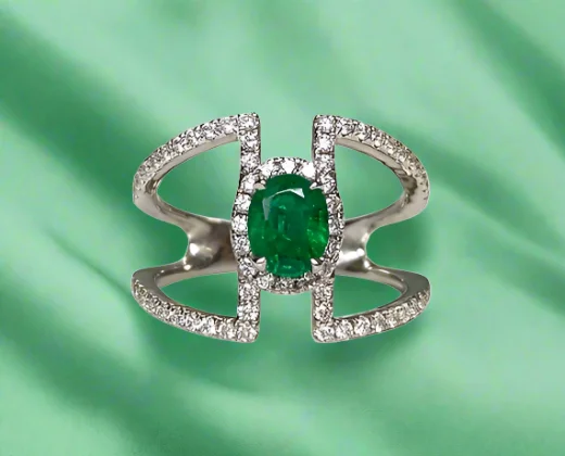 Heart - Shaped Women's Diamond Rings in Rose Gold for a Romantic and Symbolic GiftAlaina 0.78 Carats Oval Cut Emerald Gemstone Ring in 18K White Gold By Mike Nekta NYC Heart - Shaped Women's Diamond Rings in Rose Gold for a Romantic and Symbolic GiftAlaina 0.78 Carats Oval Cut Emerald Gemstone Ring in 18K White Gold By Mike Nekta NYC