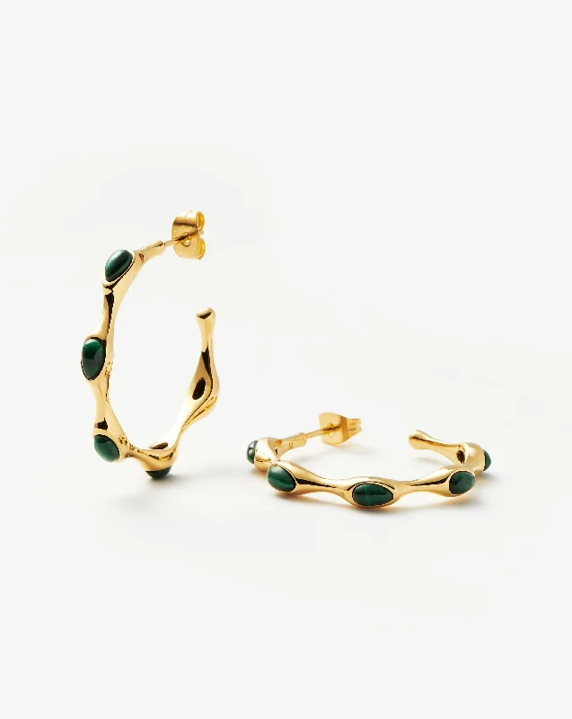 Diamond hoop earringsMagma Gemstone Medium Hoop Earrings | 18ct Recycled Gold Plated on Brass Diamond hoop earringsMagma Gemstone Medium Hoop Earrings | 18ct Recycled Gold Plated on Brass
