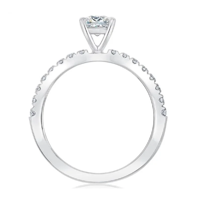 Marquise - Cut Women's Diamond Rings in Palladium for a Unique and Elongated Shape1 Ct Princess Cut Diamond Engagement Ring White Gold Lab Grown