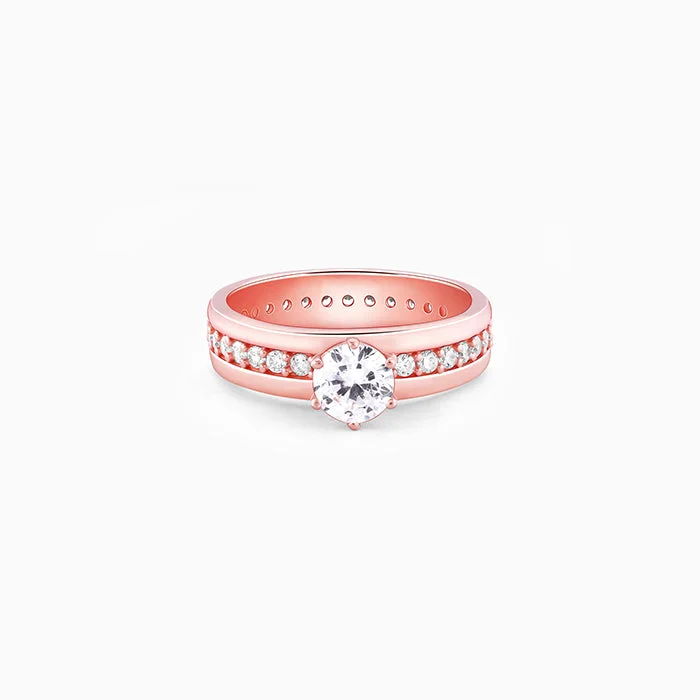 Magnetic Clasp Women's Rings for Easy Wearing and RemovalRose Gold Bright Trail Ring