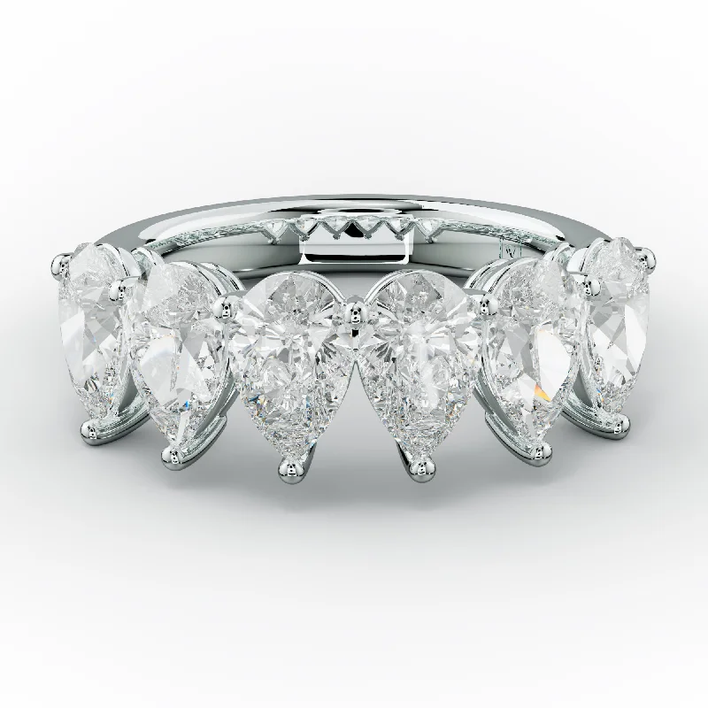Anniversary rings with a diamond - and - onyx combination3.0 Carat Pear Shape Diamond Anniversary Band Anniversary rings with a diamond - and - onyx combination3.0 Carat Pear Shape Diamond Anniversary Band