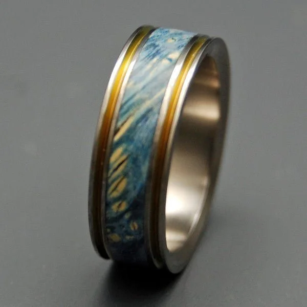 Women's 18K Gold Solitaire Diamond Ring for an Elegant Everyday LookTrue Partner | Men's Blue Box Elder Wood & Titanium Wedding Ring Women's 18K Gold Solitaire Diamond Ring for an Elegant Everyday LookTrue Partner | Men's Blue Box Elder Wood & Titanium Wedding Ring