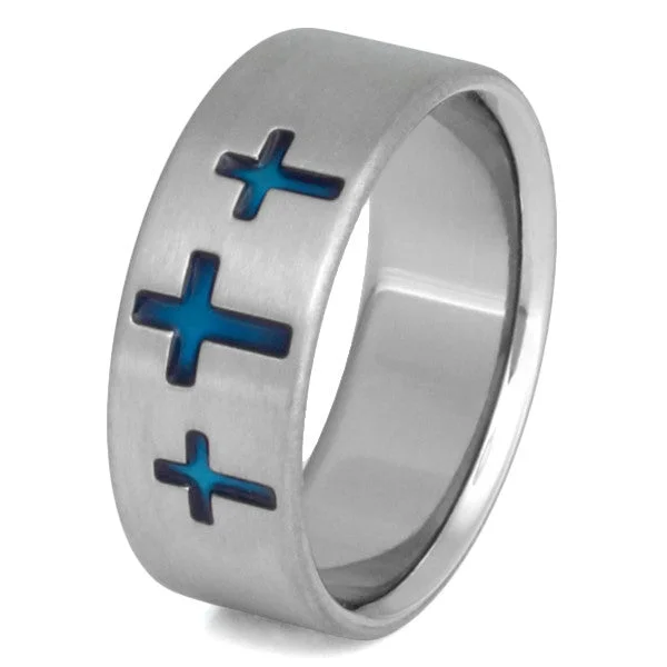 Titanium Rings with a Floral - Engraved ShankTitanium Christian Rings cr5