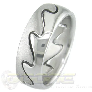 Titanium Rings with a Snake - Skin - Patterned CoatingInterleave