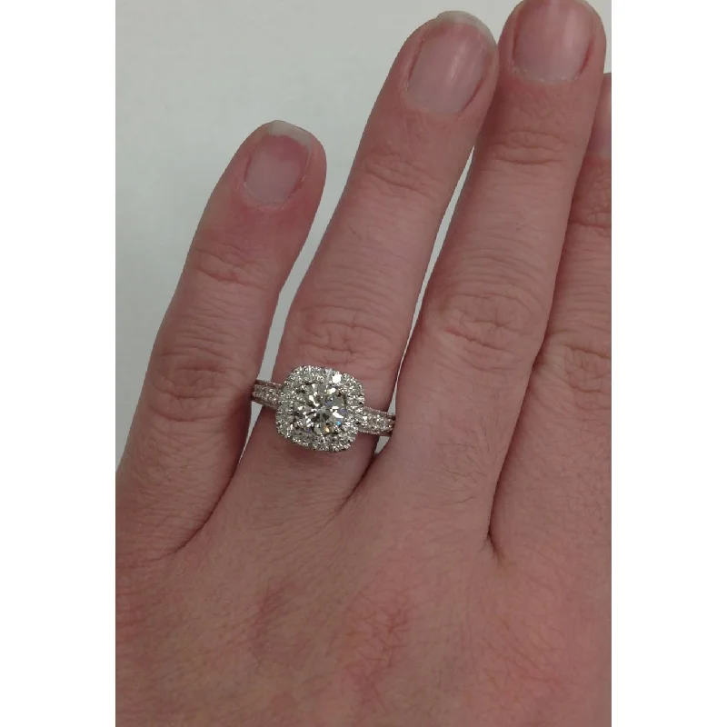 Tennis - Style Women's Diamond Rings with a Continuous Row of Diamonds for a Classic and Versatile Look1 1/2ct Cushion Diamond Halo Engagement Ring White Gold Lab Grown