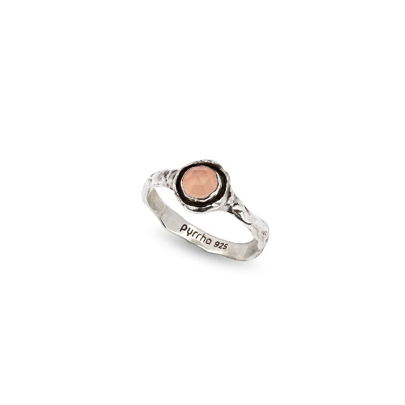 Statement - Making Cocktail Rings for Women with Large Cubic ZirconiaPink Chalcedony Small Faceted Stone Talisman Ring Statement - Making Cocktail Rings for Women with Large Cubic ZirconiaPink Chalcedony Small Faceted Stone Talisman Ring